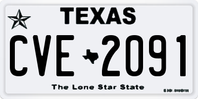TX license plate CVE2091