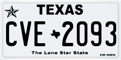 TX license plate CVE2093
