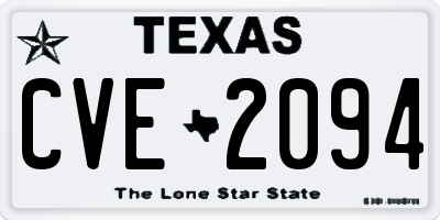 TX license plate CVE2094