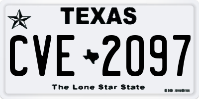 TX license plate CVE2097