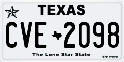 TX license plate CVE2098