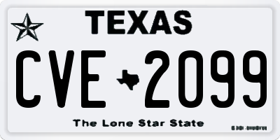 TX license plate CVE2099