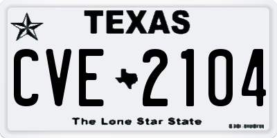 TX license plate CVE2104