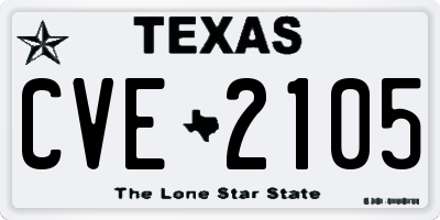 TX license plate CVE2105
