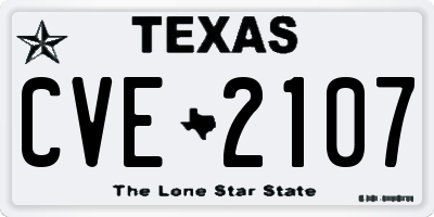TX license plate CVE2107