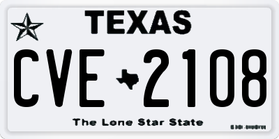 TX license plate CVE2108