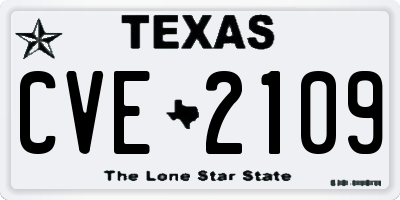 TX license plate CVE2109