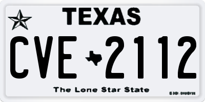 TX license plate CVE2112