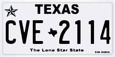 TX license plate CVE2114