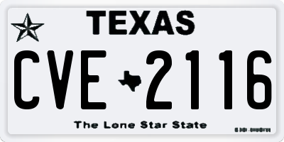 TX license plate CVE2116