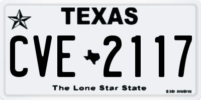 TX license plate CVE2117