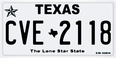 TX license plate CVE2118