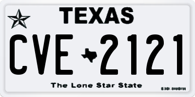 TX license plate CVE2121