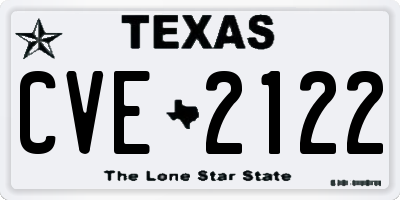 TX license plate CVE2122