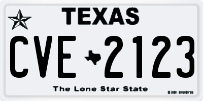TX license plate CVE2123