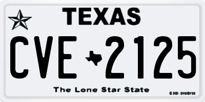 TX license plate CVE2125
