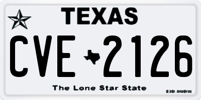 TX license plate CVE2126