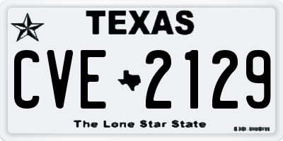 TX license plate CVE2129