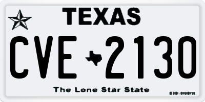 TX license plate CVE2130
