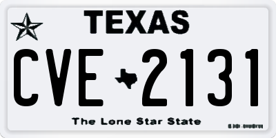 TX license plate CVE2131