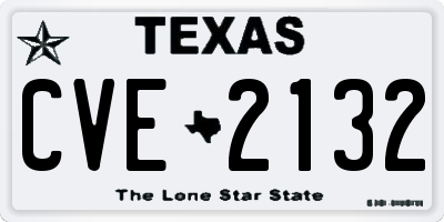 TX license plate CVE2132
