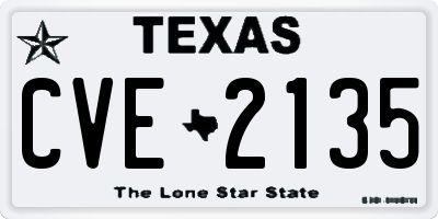 TX license plate CVE2135