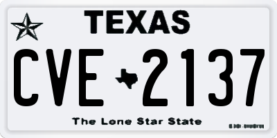 TX license plate CVE2137