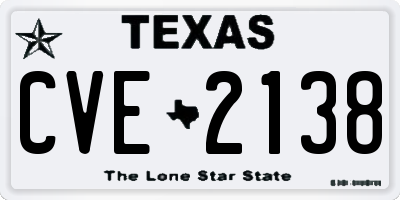 TX license plate CVE2138