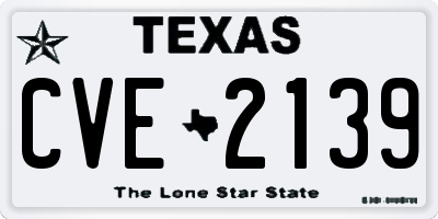 TX license plate CVE2139