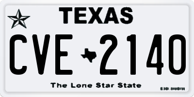 TX license plate CVE2140