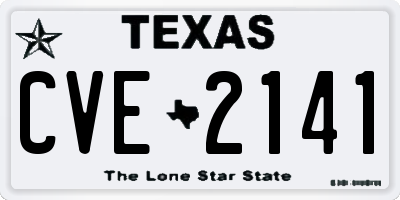 TX license plate CVE2141