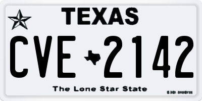 TX license plate CVE2142