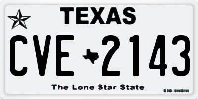 TX license plate CVE2143