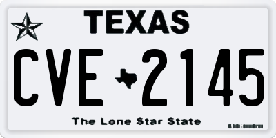 TX license plate CVE2145
