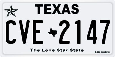 TX license plate CVE2147
