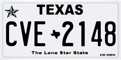 TX license plate CVE2148