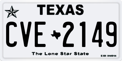 TX license plate CVE2149