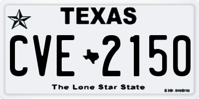 TX license plate CVE2150