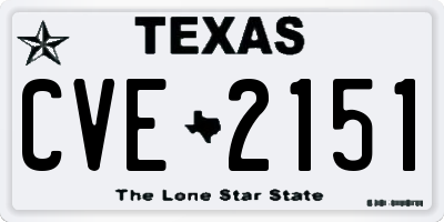 TX license plate CVE2151