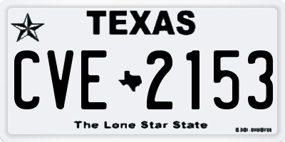 TX license plate CVE2153