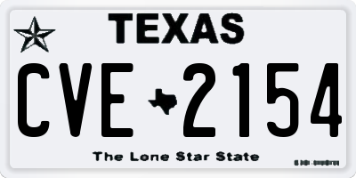 TX license plate CVE2154