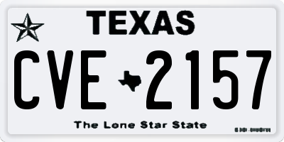 TX license plate CVE2157