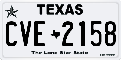 TX license plate CVE2158