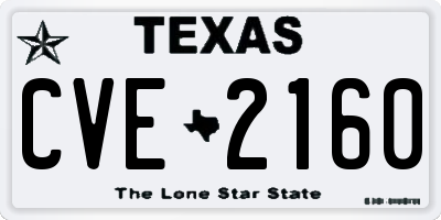 TX license plate CVE2160