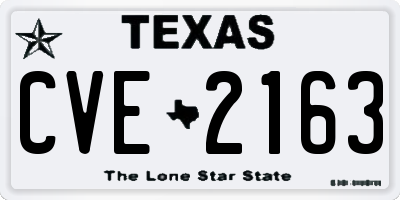 TX license plate CVE2163