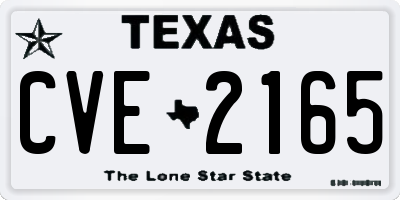TX license plate CVE2165