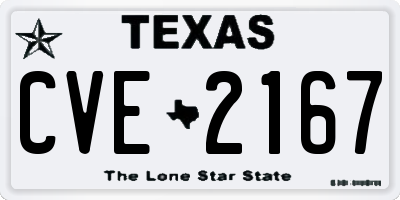 TX license plate CVE2167