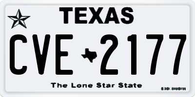 TX license plate CVE2177