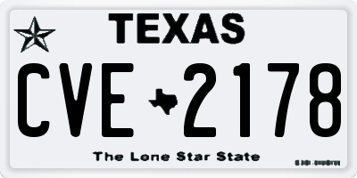 TX license plate CVE2178