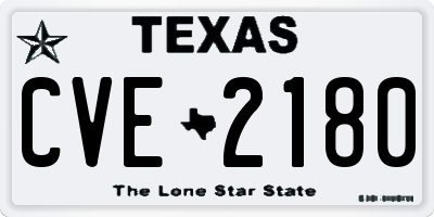 TX license plate CVE2180